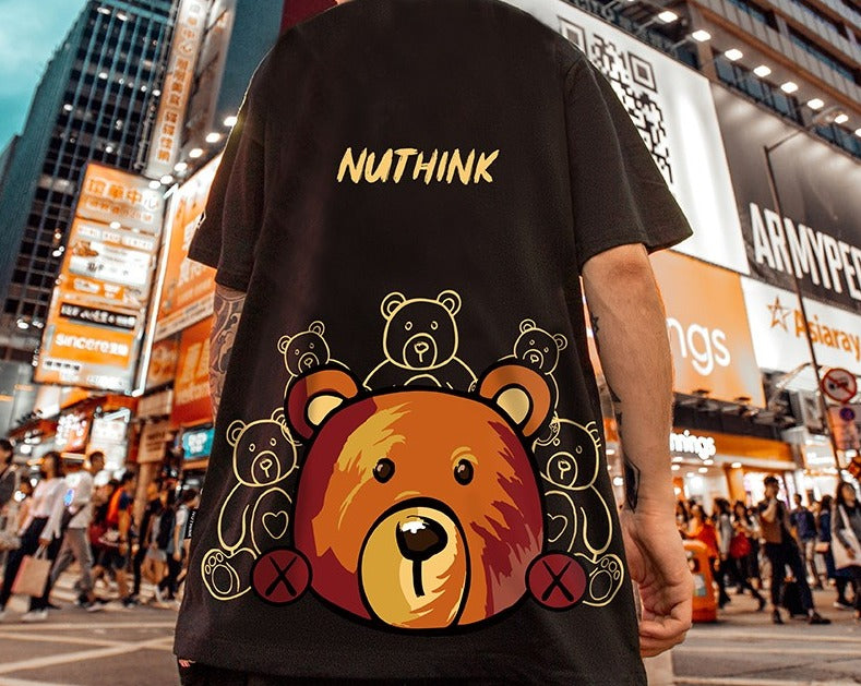 Bear short-sleeved oversize unisex T-shirt high street wear