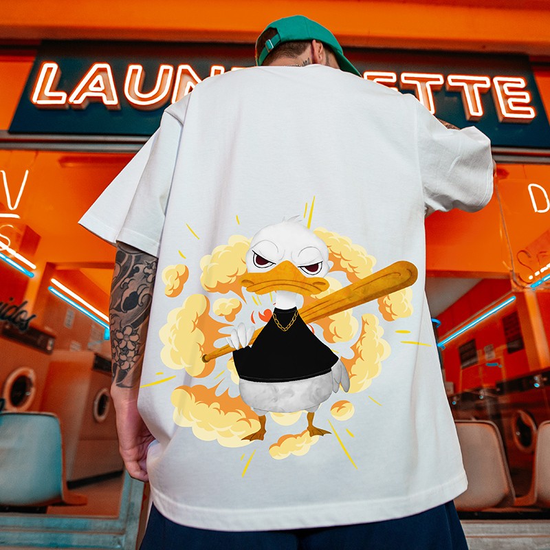 T-shirt spoof cartoon short-sleeved unisex oversize street wear