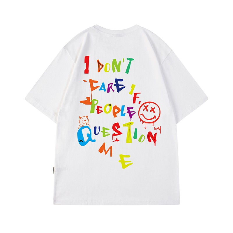 Creative fun letter print graffiti T-shirt