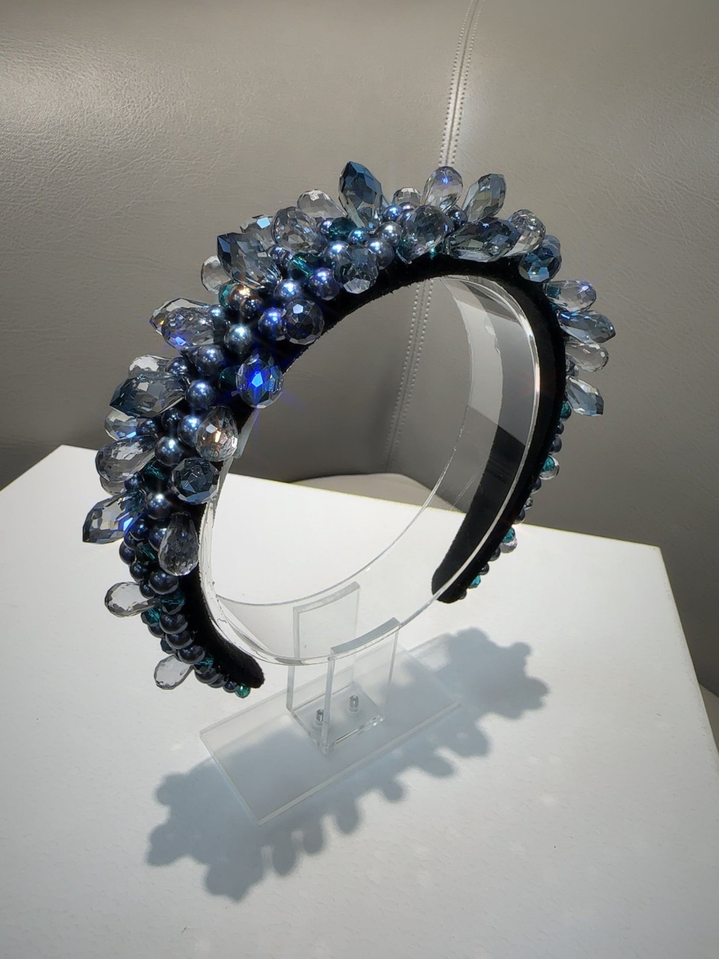 Blue crystal stone water droplet shape versatile hair accessories