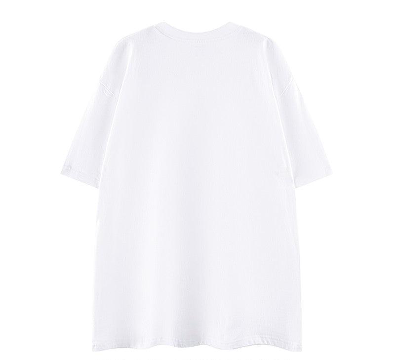 White creative oversize summer t-shirt