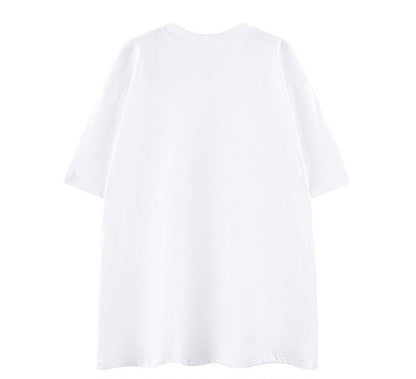 White creative oversize summer t-shirt