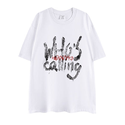 White creative oversize summer t-shirt