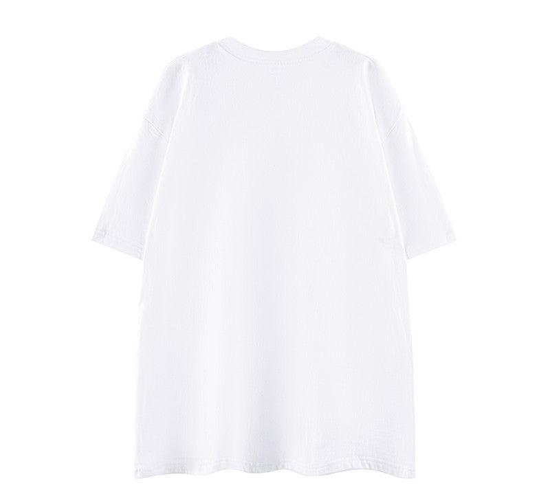 Heavy cotton tee hip-hop white oversize unisex T-shirt