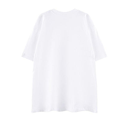 Heavy cotton tee hip-hop white oversize unisex T-shirt