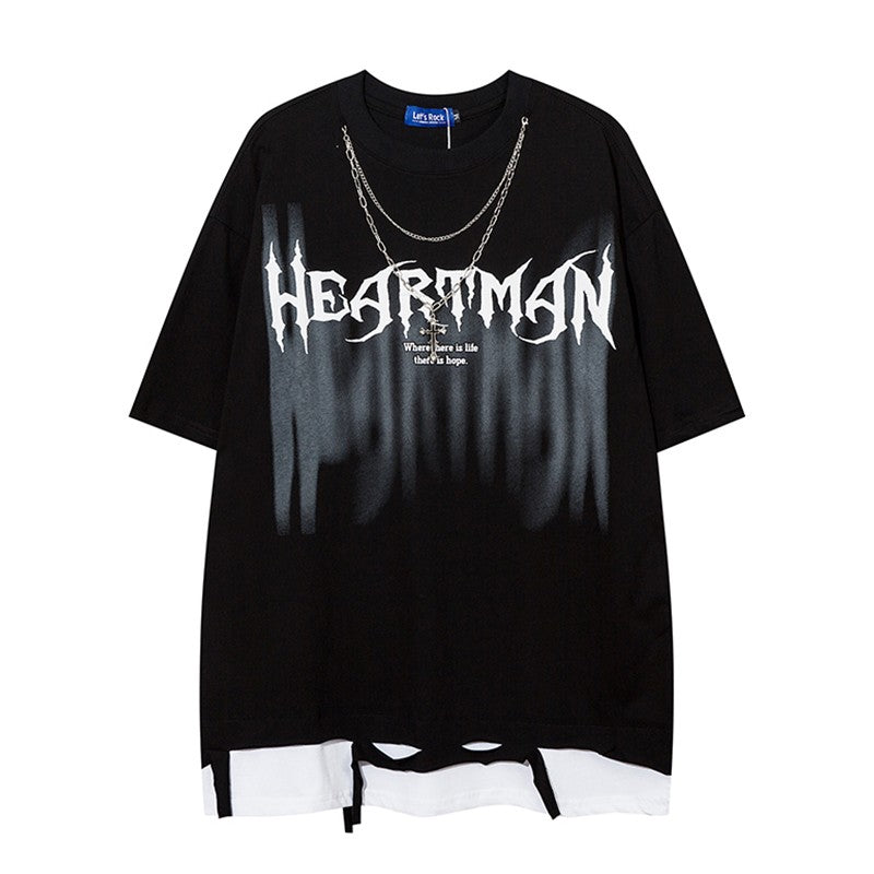 Hip-hop letters graffiti T-shirts men's loose couple casual T-shirts