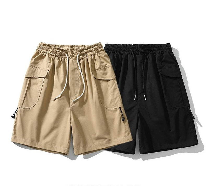 Shorts multi pocket men's loose wide leg casual shorts