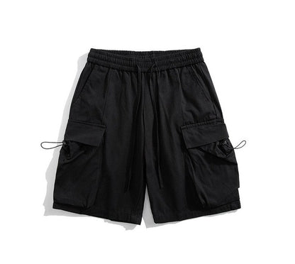 Multi-pocket cargo shorts for men in summer loose mid-length pants