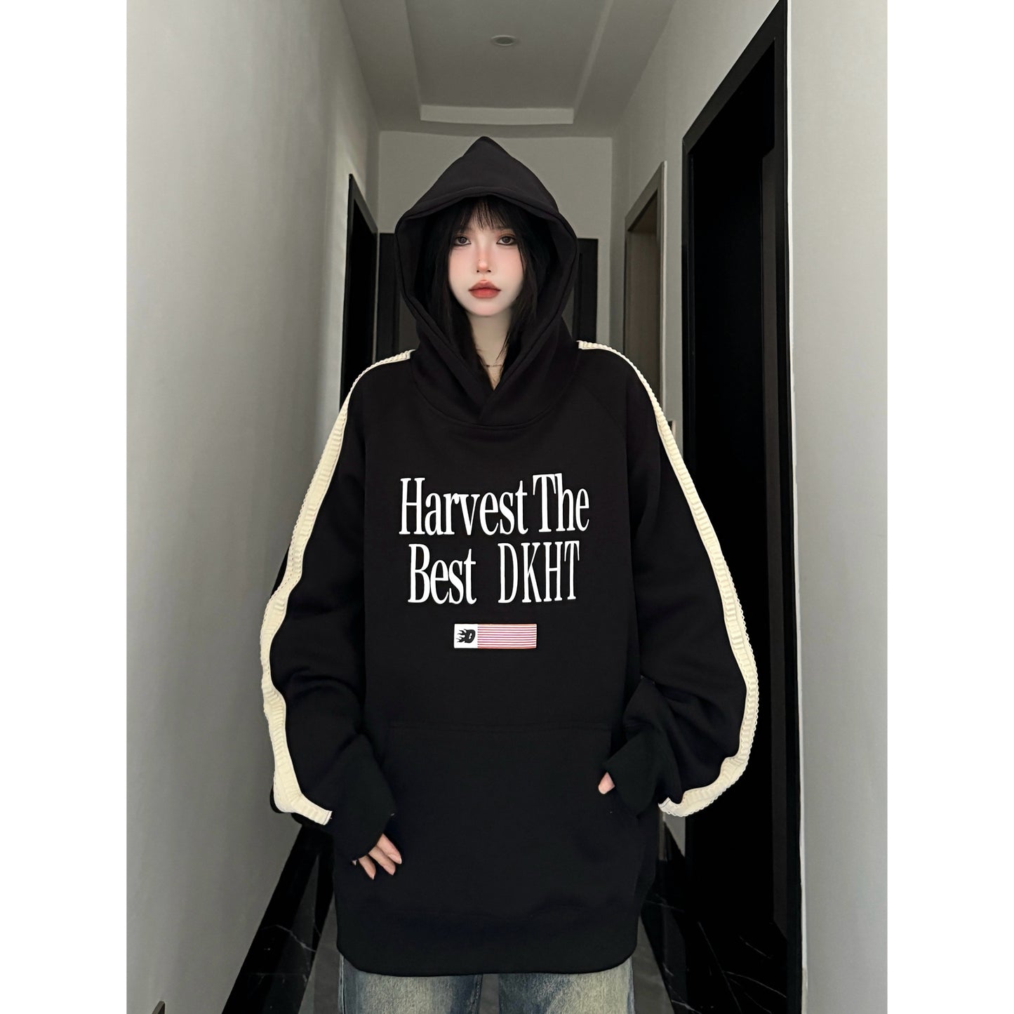 Unisex hoodies letter pattern printed autumn wear