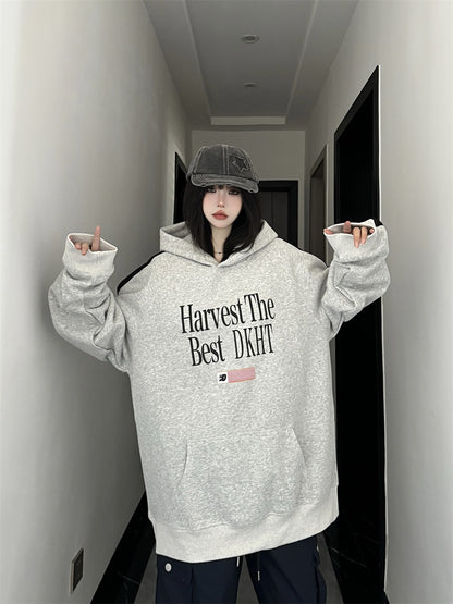 Unisex hoodies letter pattern printed autumn wear