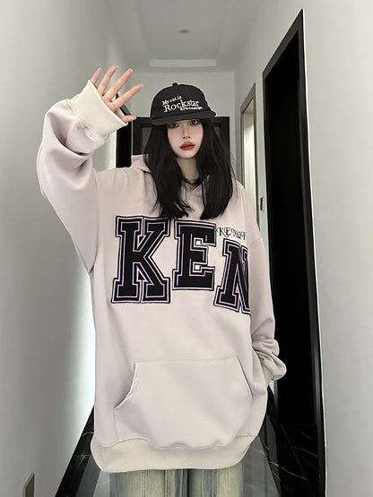 Hoodies Embroidery Unisex Versatile Top