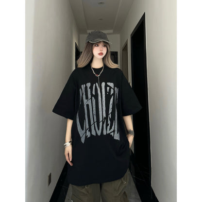 Unisex dark hip-hop t-shirts couple tops