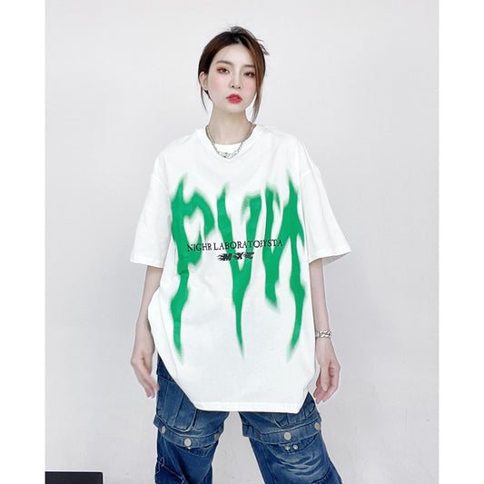 T-shirt lightning washed oversize pure cotton heavy