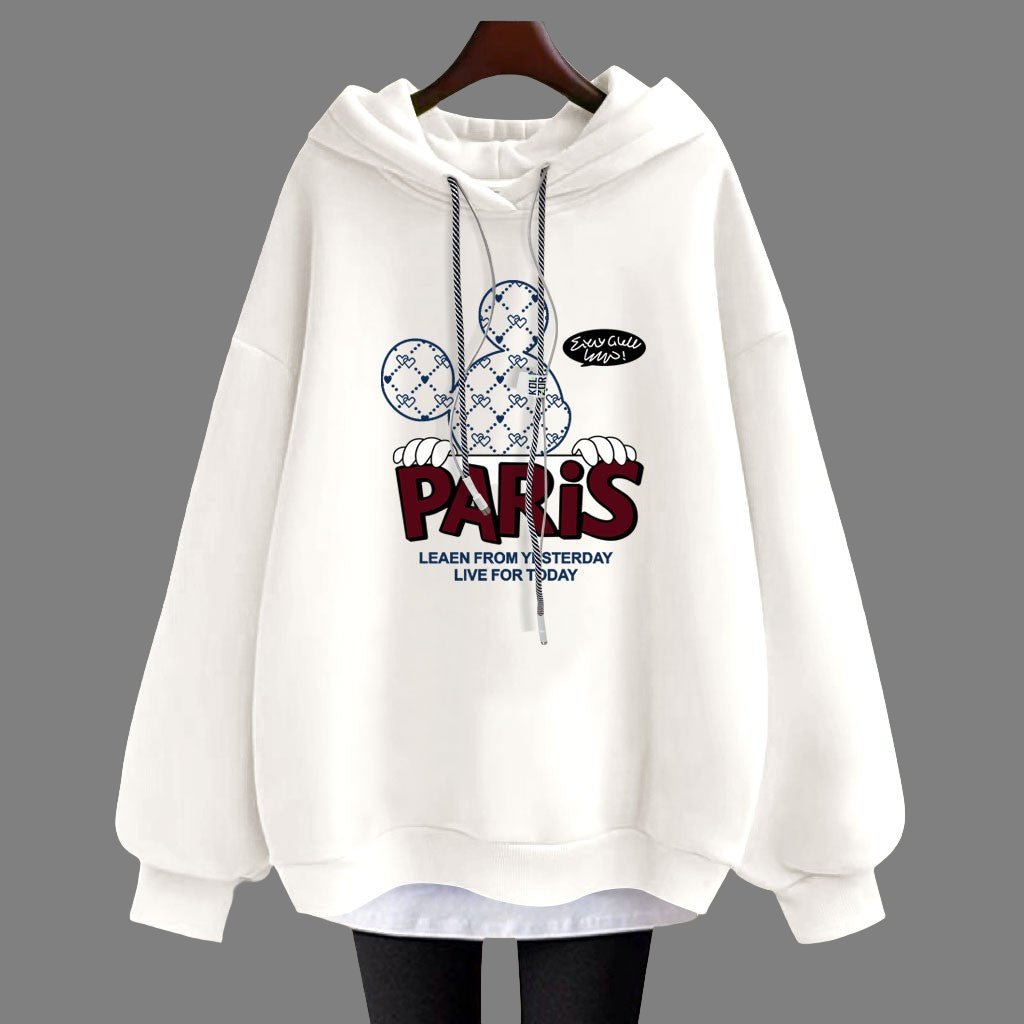 Hoodies cartoon letter mid-length jacket