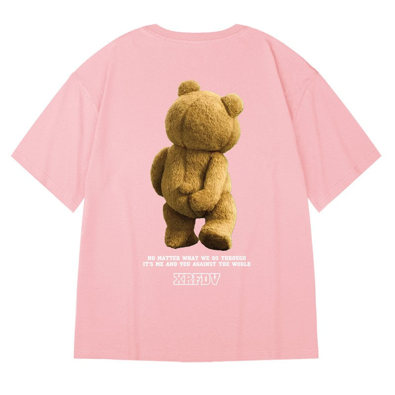 T-shirts bear Unisex high-street summer couple T-shirt