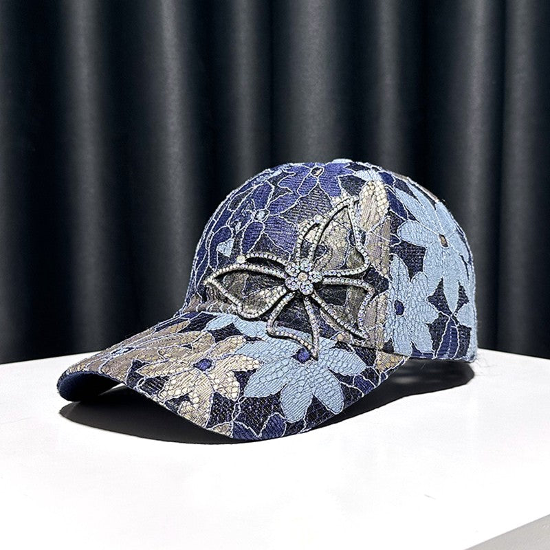 Butterfly classic rhinestone baseball hats trendy headwear