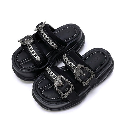 Women Subcultural Heightening Bottom Slippers Summer Sandals