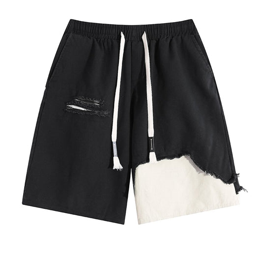 Summer High Street Perforated Shorts Men's Loose Casual Wear