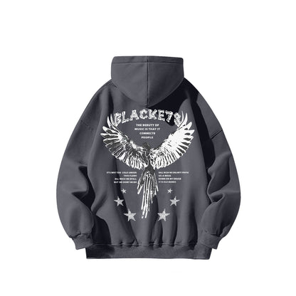 High street hip-hop angel printed pure cotton hoodie