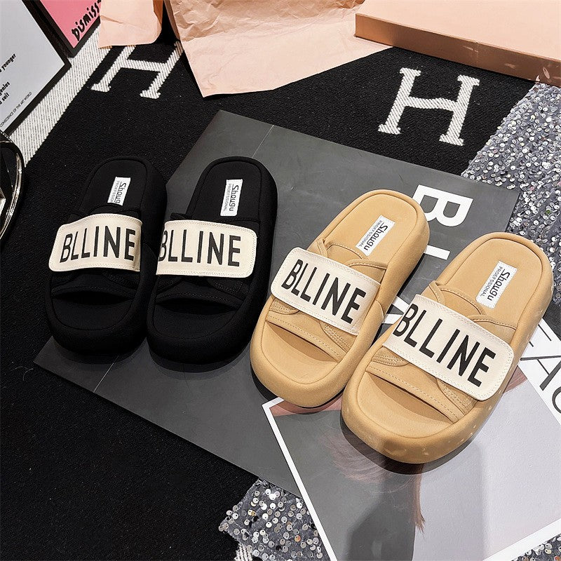 Summer Slippers for women outerwear lightweight letter-shaped casual slippers