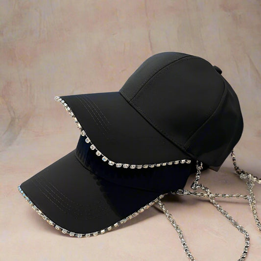 Rhinestone baseball hat for women summer fashionable duckbill cap for men