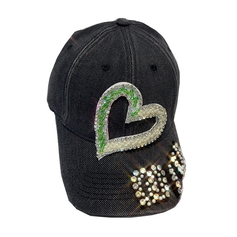 Cowboy Letter Water Diamond Love Duck Tongue Hat Women's Baseball Sunshade Hat