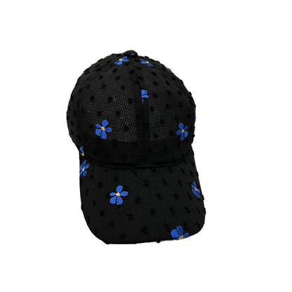 Summer Embroidered Flower Baseball Hat Women Sunshade Hat