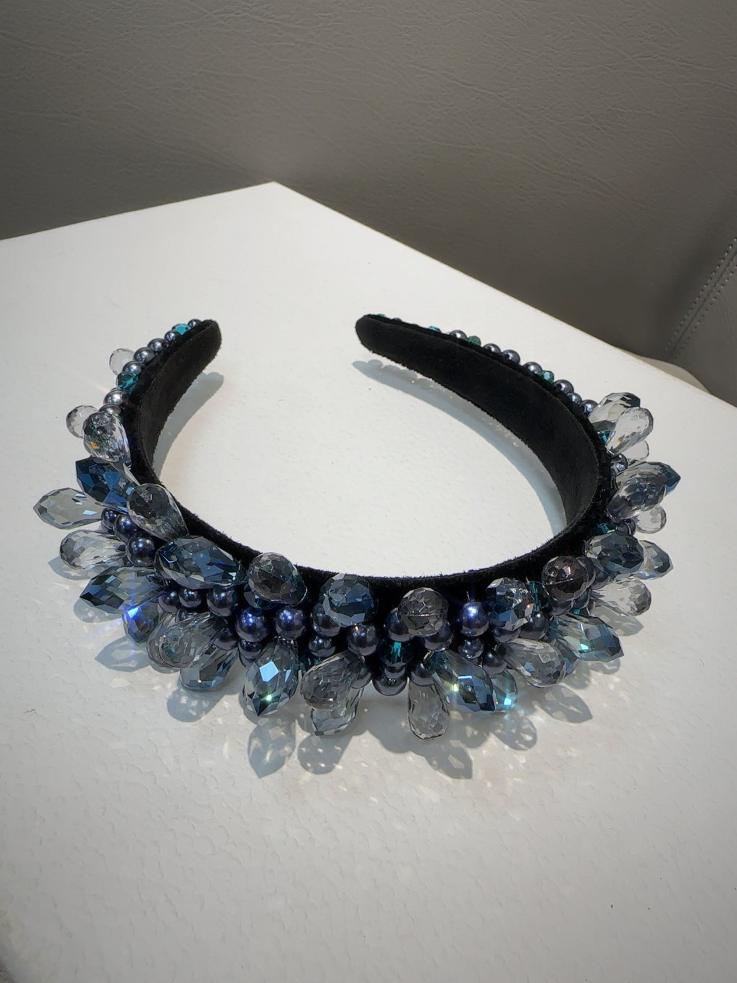 Blue crystal stone water droplet shape versatile hair accessories