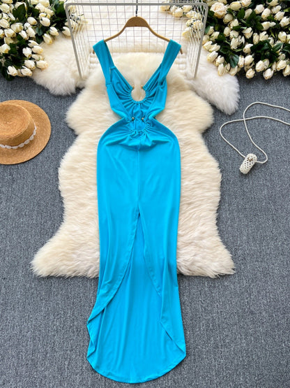 Blue suspender dress feminine