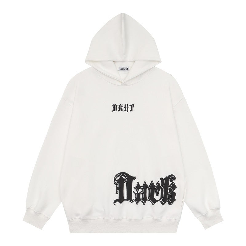 Gothic letter print hoodies sweatshirt for women loose top