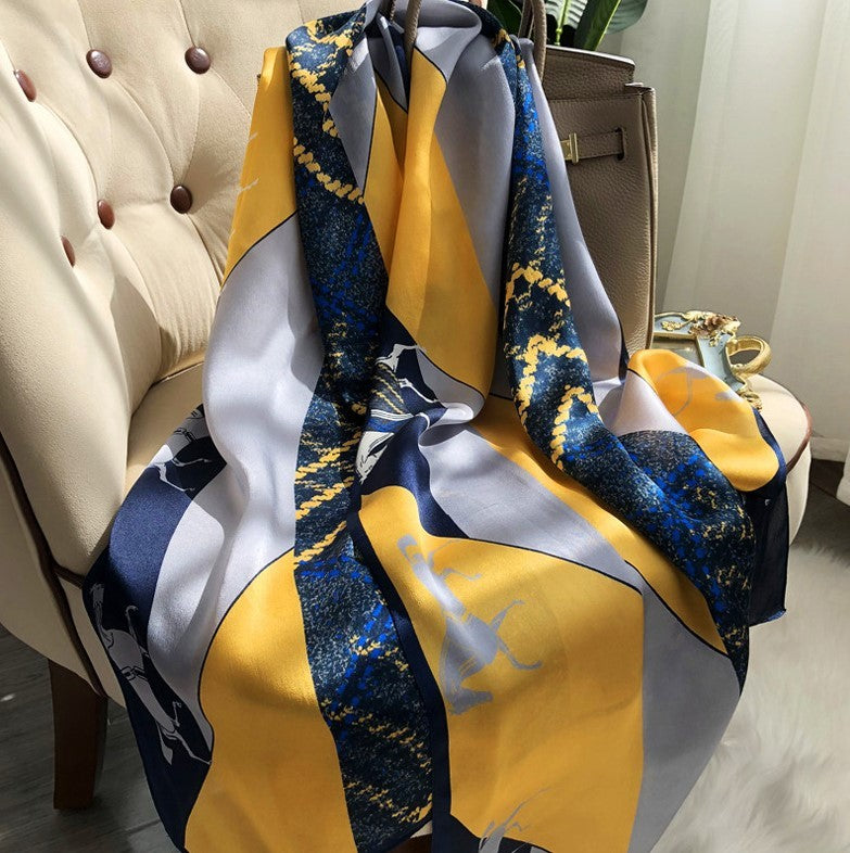 French Satin Silk Scarf Women's Fashionable Scarf