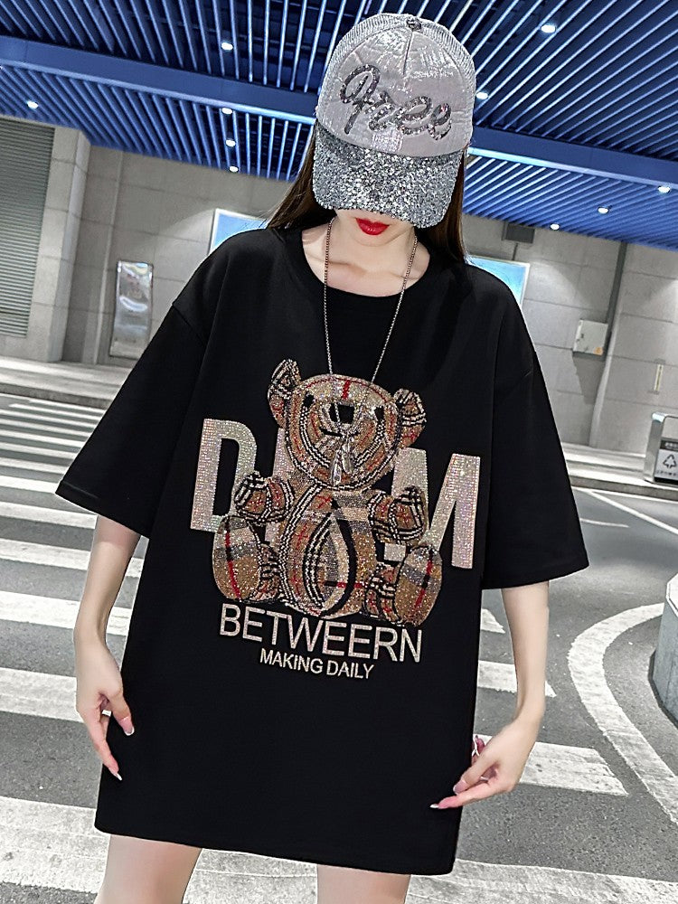 T-shirt women's heavy summer mid-length top