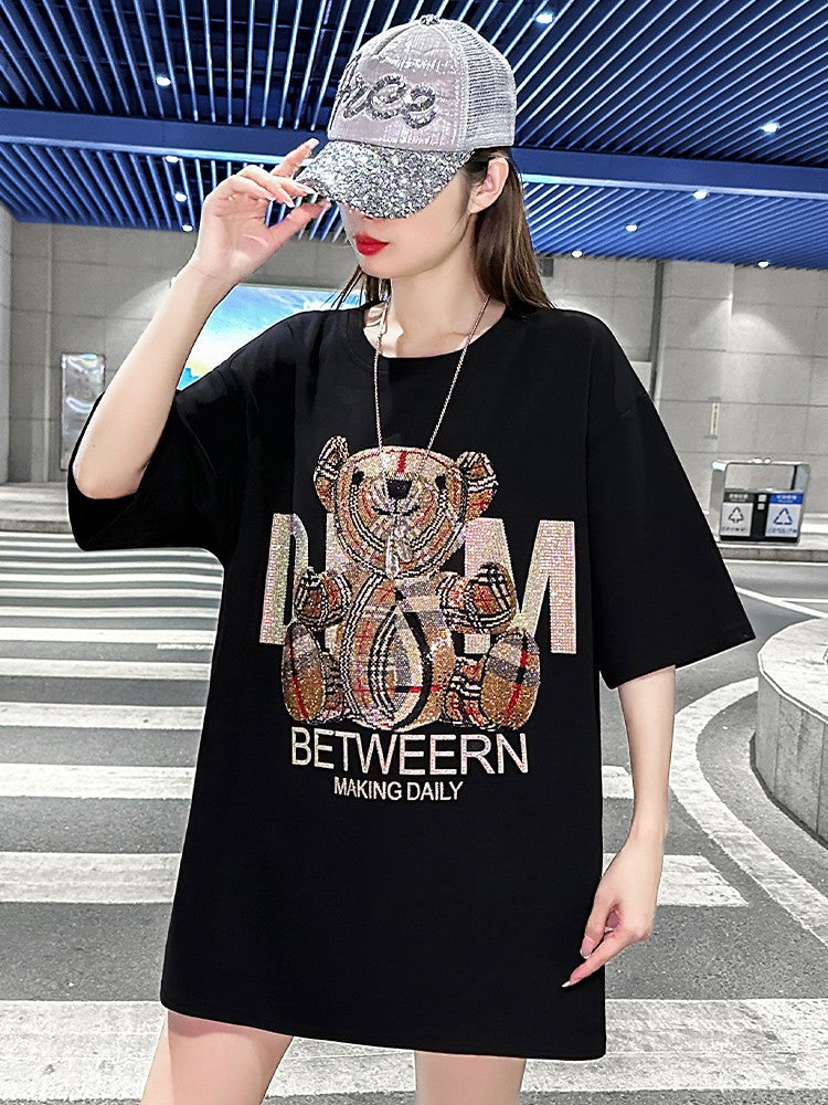 T-shirt women's heavy summer mid-length top