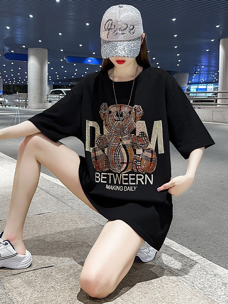 T-shirt women's heavy summer mid-length top