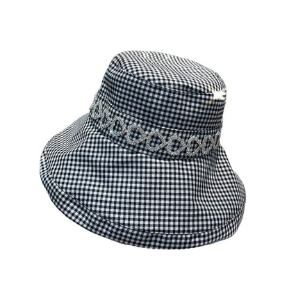 Bucket hat Houndstooth rhinestone lady style fisherman hat for women fashionable