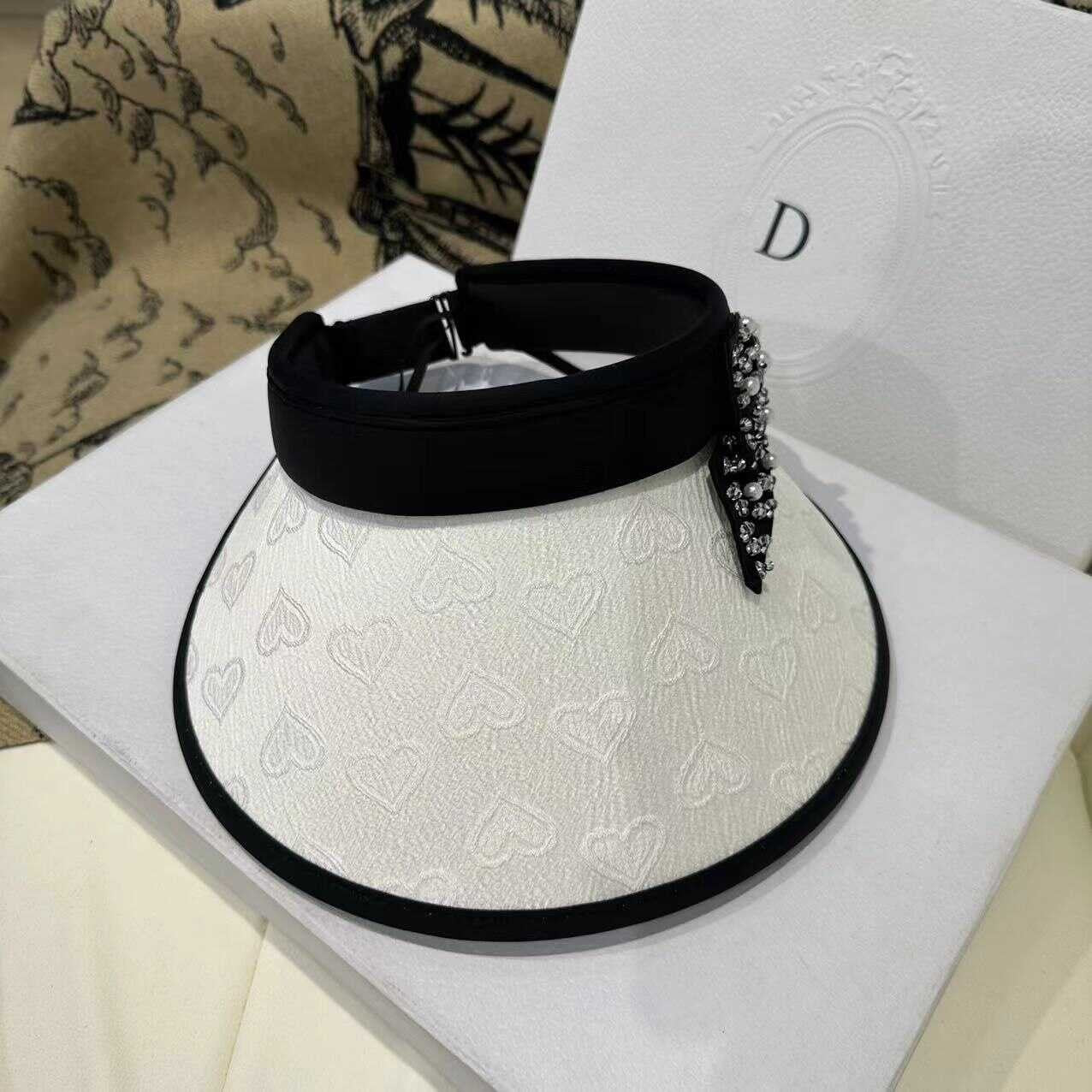 Pearl Bowknot Hollow Top Hat Fashionable Sun Protection Hat for Women