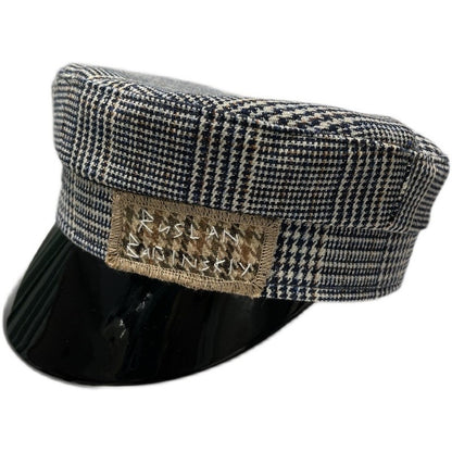 Woolen plaid octagonal casual flat top duckbill cap adjustable hat