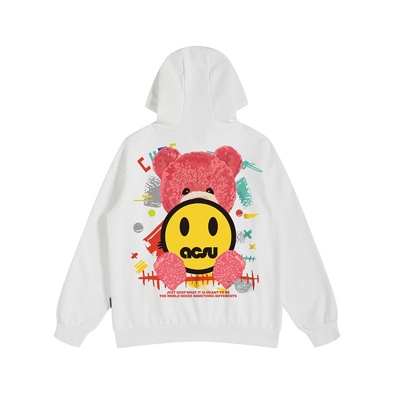 Little Bear Smiley Face hoodies Men's Loose Oversize Unisex Hoodie