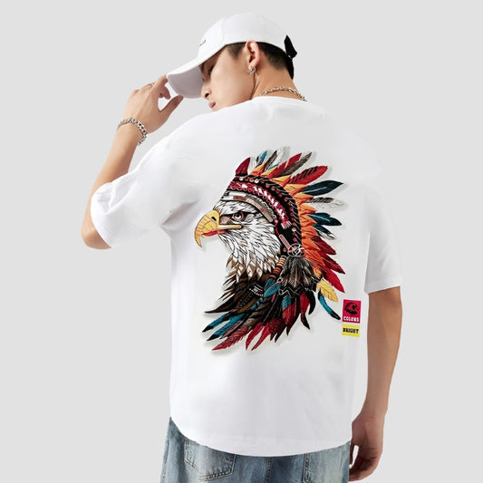 Eagle head pattern t-shirts camicia unisex T-shirt men's summer pure cotton tee