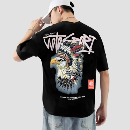 Eagle head graphic T-shirt summer unisex top camicia