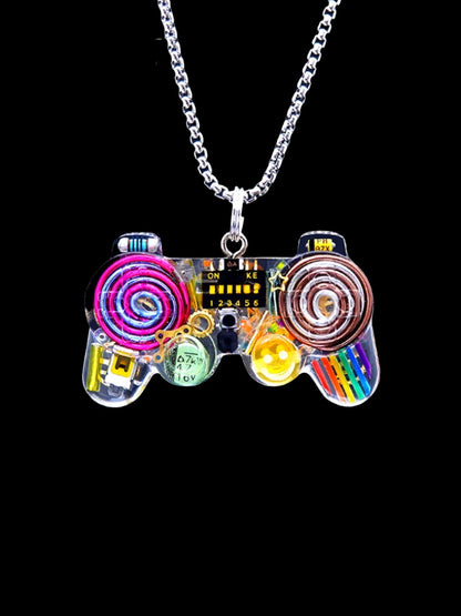 Original cyberpunk necklace hip-hop game controller pendant keychain