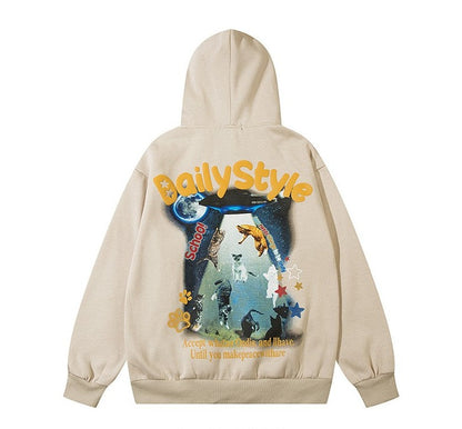 Hoodies Back to the cat planet unisex graphic print