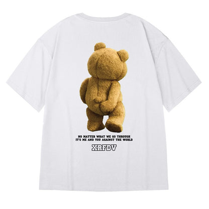 T-shirts bear Unisex high-street summer couple T-shirt