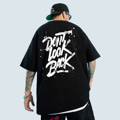 Dont Look Back hip-hop style casual letter T-shirt large