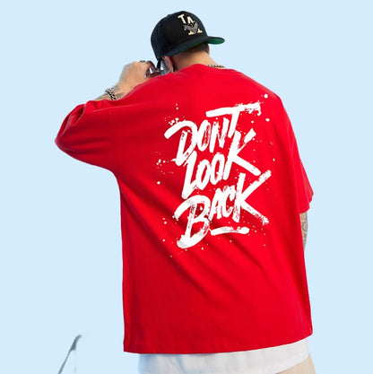 Dont Look Back hip-hop style casual letter T-shirt large