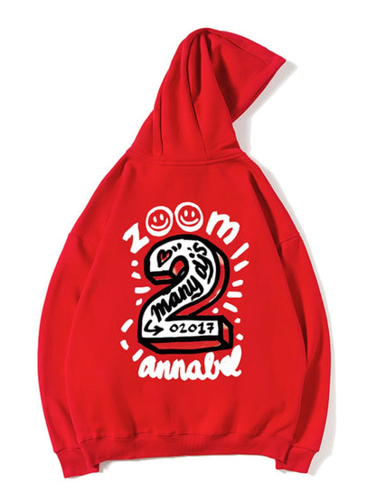 Winter men's graffiti hip-hop hooded sweatshirt street red trend large size street dance loose fit