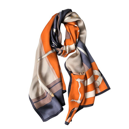 French Satin Silk Scarf Women's Fashionable Scarf