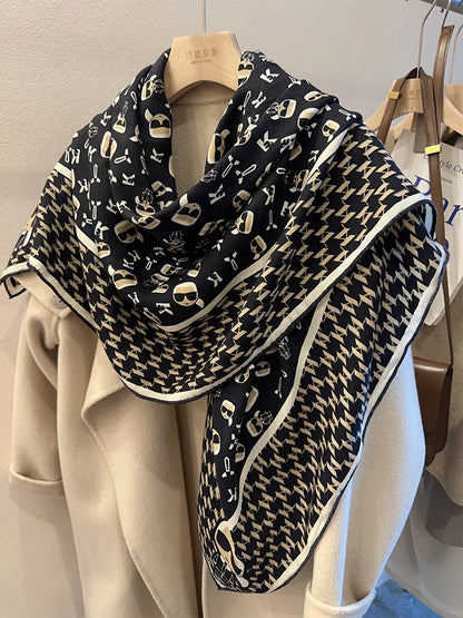 Light luxury High-end silk wool scarf