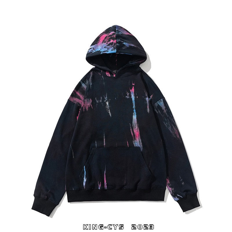 Pullover tie-dye hoodies gradient loose oversize hip-hop wear