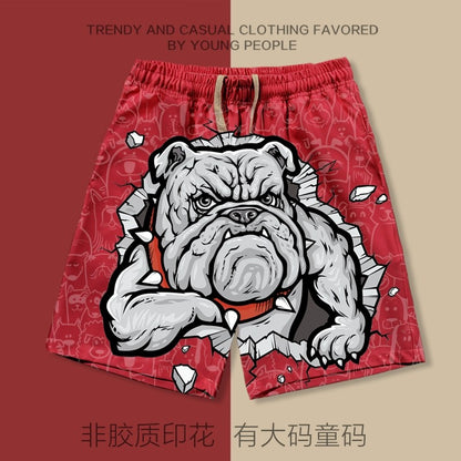 Domineering Dog Printed Beach Pants Men's Shorts